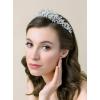 imageSWEETV Jeweled Wedding Tiaras and Crowns for Women Metal Princess Tiara Queen Crown for Bride Bridal Headpieces for Birthday Quinceanera Pageant PromSilverClear