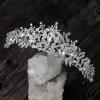 imageSWEETV Jeweled Wedding Tiaras and Crowns for Women Metal Princess Tiara Queen Crown for Bride Bridal Headpieces for Birthday Quinceanera Pageant PromSilverClear