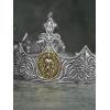 imageSWEETV King Crown for Men Crown for Male Antique Silver Mens Tiara Prince Diadem Royal Medieval Costume Hair Accessories for Cosplay Birthday Knight HalloweenLion