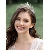 imageSWEETV Princess Tiara for Women Crystal Wedding Tiaras for Bride Silver Crown for Birthday Quinceanera Pageant Party PromCostume Hair Accessories Gift06Multicolor