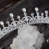 imageSWEETV Princess Tiara for Women Crystal Wedding Tiaras for Bride Silver Crown for Birthday Quinceanera Pageant Party PromCostume Hair Accessories Gift01 Silver