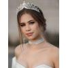 imageSWEETV Princess Tiara for Women Crystal Wedding Tiaras for Bride Silver Crown for Birthday Quinceanera Pageant Party PromCostume Hair Accessories Gift06Multicolor