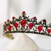 imageSWEETV Red Tiaras and Crowns for Women Wedding Tiara for Bride Crystal Princess Crown Birthday Headpiece Old Gold Prom Party Celebration Costume Hair AccessoriesLia