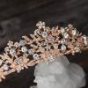 imageSWEETV Rose Gold Wedding Tiara for Women and Girls  Pageant Tiara Headband Rhinestone Bridal Crown for BridesRose Gold