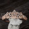 imageSWEETV Rose Gold Wedding Tiara for Women and Girls  Pageant Tiara Headband Rhinestone Bridal Crown for BridesRose Gold