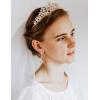 imageSWEETV Rose Gold Wedding Tiara for Women and Girls  Pageant Tiara Headband Rhinestone Bridal Crown for BridesRose Gold