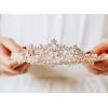 imageSWEETV Rose Gold Wedding Tiara for Women and Girls  Pageant Tiara Headband Rhinestone Bridal Crown for BridesRose Gold