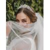 imageSWEETV Rose Gold Wedding Tiara for Women and Girls  Pageant Tiara Headband Rhinestone Bridal Crown for BridesSilver