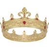imageSWEETV Fleurdelis King Crown for Men Royal Prince Tiara Headwear for Medieval RoyalcoreKnightVikingHalloween CostumeStyle2 Goldred