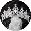 imageSWEETV Jeweled Tiaras and Crowns for Women Crystal Queen Crown Silver Wedding Tiara for Bride Metal Birthday Quinceanera Pageant Prom Headpieces01 Silver