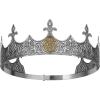 imageSWEETV King Crown for Men Crown for Male Antique Silver Mens Tiara Prince Diadem Royal Medieval Costume Hair Accessories for Cosplay Birthday Knight HalloweenLion