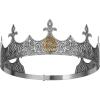 imageSWEETV King Crown for Men Crown for Male Antique Silver Mens Tiara Prince Diadem Royal Medieval Costume Hair Accessories for Cosplay Birthday Knight HalloweenWolf