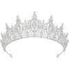 imageSWEETV Princess Tiara for Women Crystal Wedding Tiaras for Bride Silver Crown for Birthday Quinceanera Pageant Party PromCostume Hair Accessories Gift08Silver