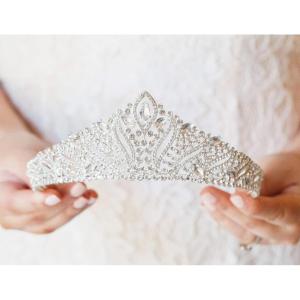 imageSWEETV Anastasia Tiaras and Crowns for Women Wedding Tiara for Bride Rhinestone Queen Crown Silver Crystal Princess Headpieces for Prom Costume PartySilver