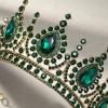 imageSWEETV Baroque Tiaras and Crowns for Women Crystal Wedding Tiara for Bride Crown Earrings Jewelry SetGreen