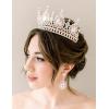 imageSWEETV Baroque Tiaras and Crowns for Women Crystal Wedding Tiara for Bride Crown Earrings Jewelry SetMulticolored