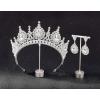 imageSWEETV Baroque Tiaras and Crowns for Women Crystal Wedding Tiara for Bride Crown Earrings Jewelry SetSilver