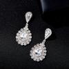 imageSWEETV Baroque Tiaras and Crowns for Women Crystal Wedding Tiara for Bride Crown Earrings Jewelry SetSilver