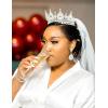 imageSWEETV Baroque Tiaras and Crowns for Women Crystal Wedding Tiara for Bride Crown Earrings Jewelry SetSilver
