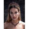 imageSWEETV Baroque Wedding Crown for Bride 3pack Tiara Earrings Necklace Bridal Jewelry Set Gold Green Crystal Costume Party Birthday Prom Pageant Jewelry for Women for Ages 15 GenesisRed