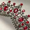 imageSWEETV Baroque Wedding Crown for Bride 3pack Tiara Earrings Necklace Bridal Jewelry Set Gold Green Crystal Costume Party Birthday Prom Pageant Jewelry for Women for Ages 15 GenesisRed