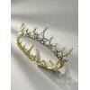 imageSWEETV Crystal Baroque Queen Crown  Vintage Princess Tiara Wedding Prom Hallloween Opal Costume Hair Accessories for Women and Girls Penelope