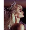 imageSWEETV Crystal Queen Crown for Women Rhinestone Wedding Tiara Headband Full Round Princess Crown Hair Accessories for Prom Birthday Costume Party Royal BlueGoldRoyal BlueGold