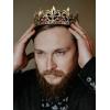 imageSWEETV King Crown for MenGold Mens Tiara Prince DiademRoyal Medieval Cosplay Birthday Prom Halloween Hair AccessoriesOld Gold Red 1
