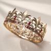 imageSWEETV King Crown for MenGold Mens Tiara Prince DiademRoyal Medieval Cosplay Birthday Prom Halloween Hair AccessoriesOld Gold Red 1