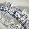 imageSWEETV King Crown for MenGold Mens Tiara Prince DiademRoyal Medieval Cosplay Birthday Prom Halloween Hair AccessoriesOld Silver Blue 1
