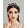imageSWEETV Royal CZ Crystal Tiara for Women Blue Wedding Crown for Brides Princess Headpieces Bridal Hair Accessories for Birthday Party Pageant SapphireSilverEleanorSapphireSilver