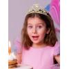 imageSWEETV Unicorn Princess Tiaras for Girls Crystal Kids Crown Headband Birthday Party Hats Halloween Costume Hair Accessories01Gold