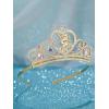 imageSWEETV Unicorn Princess Tiaras for Girls Crystal Kids Crown Headband Birthday Party Hats Halloween Costume Hair Accessories01Gold
