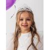 imageSWEETV Unicorn Princess Tiaras for Girls Crystal Kids Crown Headband Birthday Party Hats Halloween Costume Hair Accessories01Silver