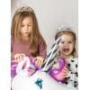 imageSWEETV Unicorn Princess Tiaras for Girls Crystal Kids Crown Headband Birthday Party Hats Halloween Costume Hair Accessories01Silver