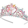 imageSWEETV Unicorn Princess Tiaras for Girls Crystal Kids Crown Headband Birthday Party Hats Halloween Costume Hair AccessoriesLight Pink