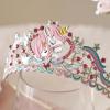 imageSWEETV Unicorn Princess Tiaras for Girls Crystal Kids Crown Headband Birthday Party Hats Halloween Costume Hair AccessoriesLight Pink
