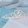 imageSWEETV Unicorn Princess Tiaras for Girls Crystal Kids Crown Headband Birthday Party Hats Halloween Costume Hair AccessoriesSilver
