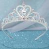 imageSWEETV Unicorn Princess Tiaras for Girls Crystal Kids Crown Headband Birthday Party Hats Halloween Costume Hair AccessoriesSilver