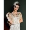 imageSWEETV Womens 1920s Shawl WrapsSequin Beaded Flapper Evening Shawls for women formalPartyWeddingFormalHarlem nightBeige