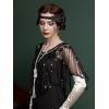 imageSWEETV Womens 1920s Shawl WrapsSequin Beaded Flapper Evening Shawls for women formalPartyWeddingFormalHarlem nightBlack 3