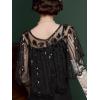 imageSWEETV Womens 1920s Shawl WrapsSequin Beaded Flapper Evening Shawls for women formalPartyWeddingFormalHarlem nightBlack 3