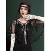 imageSWEETV Womens 1920s Shawl WrapsSequin Beaded Flapper Evening Shawls for women formalPartyWeddingFormalHarlem nightBlack 3