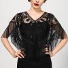 imageSWEETV Womens 1920s Shawl WrapsSequin Beaded Flapper Evening Shawls for women formalPartyWeddingFormalHarlem nightBlack 4