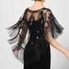imageSWEETV Womens 1920s Shawl WrapsSequin Beaded Flapper Evening Shawls for women formalPartyWeddingFormalHarlem nightBlack 4