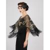 imageSWEETV Womens 1920s Shawl WrapsSequin Beaded Flapper Evening Shawls for women formalPartyWeddingFormalHarlem nightBlack Gold 3