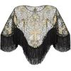 imageSWEETV Womens 1920s Shawl WrapsSequin Beaded Flapper Evening Shawls for women formalPartyWeddingFormalHarlem nightBlack Gold 3