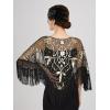 imageSWEETV Womens 1920s Shawl WrapsSequin Beaded Flapper Evening Shawls for women formalPartyWeddingFormalHarlem nightBlack Gold 3
