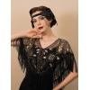 imageSWEETV Womens 1920s Shawl WrapsSequin Beaded Flapper Evening Shawls for women formalPartyWeddingFormalHarlem nightBlack Gold