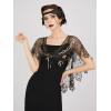 imageSWEETV Womens 1920s Shawl WrapsSequin Beaded Flapper Evening Shawls for women formalPartyWeddingFormalHarlem nightBlack Gold 4